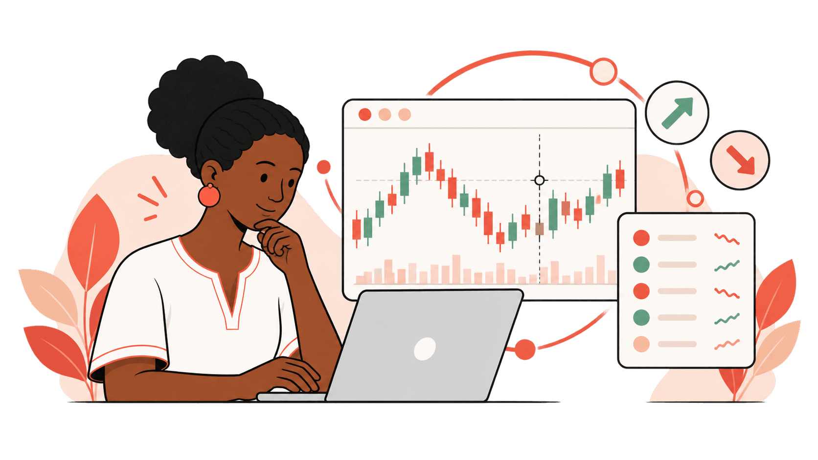 Illustration of comparing crypto exchange rates, payment options, and safety checks