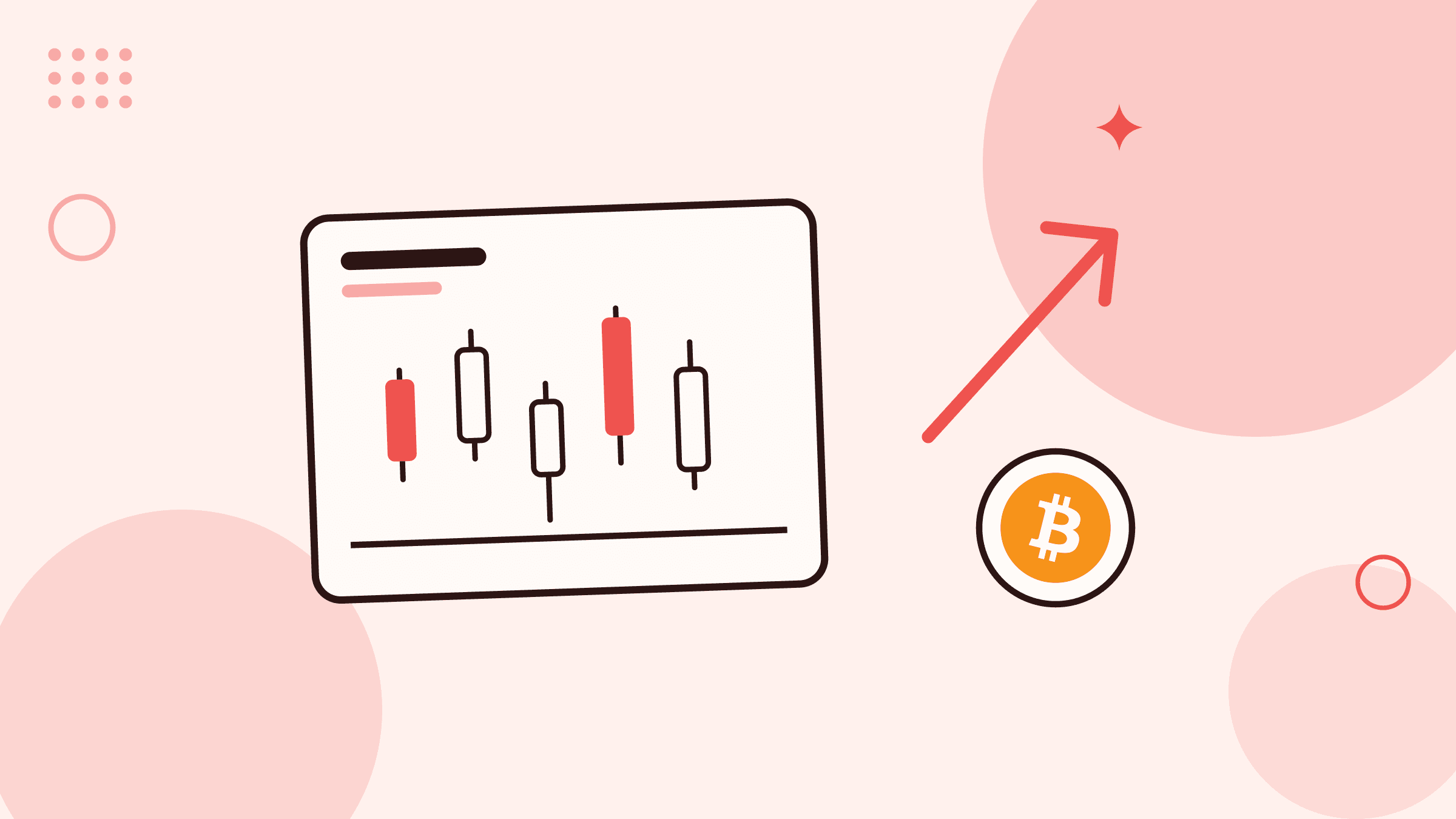 Illustration of a candlestick crypto rate chart